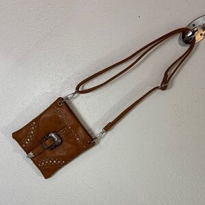 NWOT American Bling Brown Studded Crossbody Bag. SzOS